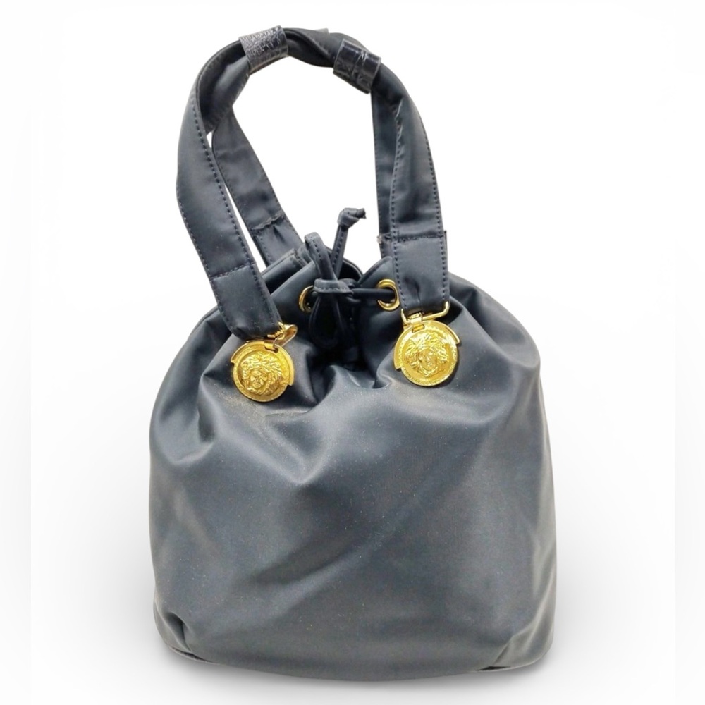 Versace Black Nylon Bucket Bag
